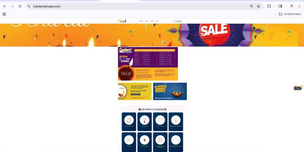 Festive crackers sale and Diwali offers